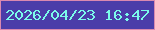 文字の大きさ：3、枠の色：d989b0、背景の色：4a3da9、文字の色：7bfbea 無料ブログパーツのブログ時計