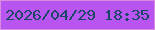 文字の大きさ：4、枠の色：d98cde、背景の色：b855f1、文字の色：1b4766 無料ブログパーツのブログ時計