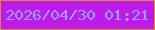 文字の大きさ：3、枠の色：d98f27、背景の色：be1aea、文字の色：989efa 無料ブログパーツのブログ時計