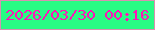 文字の大きさ：4、枠の色：d990b1、背景の色：29fb84、文字の色：fe14b7 無料ブログパーツのブログ時計