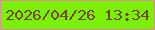 文字の大きさ：4、枠の色：d9918f、背景の色：7cf004、文字の色：754636 無料ブログパーツのブログ時計