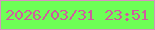 文字の大きさ：1、枠の色：d991c0、背景の色：6eff56、文字の色：d05c9e 無料ブログパーツのブログ時計