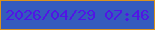 文字の大きさ：4、枠の色：d9921d、背景の色：345bbd、文字の色：5115e5 無料ブログパーツのブログ時計