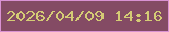 文字の大きさ：2、枠の色：d992d3、背景の色：844b64、文字の色：d4cb75 無料ブログパーツのブログ時計