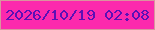 文字の大きさ：4、枠の色：d9949e、背景の色：fc29ad、文字の色：5c10b5 無料ブログパーツのブログ時計