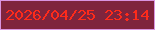 文字の大きさ：5、枠の色：d994e0、背景の色：7f243d、文字の色：fe2b1b 無料ブログパーツのブログ時計
