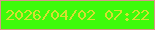 文字の大きさ：5、枠の色：d9968a、背景の色：3efb0b、文字の色：d4e031 無料ブログパーツのブログ時計