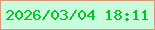 文字の大きさ：2、枠の色：d99878、背景の色：c8fcdd、文字の色：03c626 無料ブログパーツのブログ時計