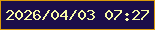 文字の大きさ：2、枠の色：d9990a、背景の色：1b0e49、文字の色：f7fba6 無料ブログパーツのブログ時計