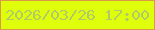 文字の大きさ：4、枠の色：d99947、背景の色：dffe0b、文字の色：b1c968 無料ブログパーツのブログ時計