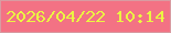 文字の大きさ：4、枠の色：d99ba1、背景の色：f37284、文字の色：ebf642 無料ブログパーツのブログ時計