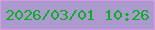 文字の大きさ：3、枠の色：d99be5、背景の色：ac99cd、文字の色：0bae26 無料ブログパーツのブログ時計