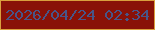 文字の大きさ：1、枠の色：d99f3e、背景の色：891108、文字の色：485588 無料ブログパーツのブログ時計