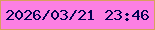 文字の大きさ：1、枠の色：d99f5d、背景の色：fc7fe3、文字の色：000252 無料ブログパーツのブログ時計