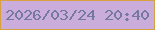 文字の大きさ：2、枠の色：d9a041、背景の色：caadda、文字の色：75799f 無料ブログパーツのブログ時計
