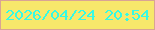 文字の大きさ：4、枠の色：d9a494、背景の色：f7e86b、文字の色：35fae5 無料ブログパーツのブログ時計