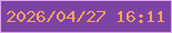 文字の大きさ：3、枠の色：d9a4ec、背景の色：7c44a2、文字の色：ffa064 無料ブログパーツのブログ時計