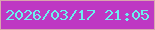 文字の大きさ：2、枠の色：d9a5ae、背景の色：be38c3、文字の色：6af1ee 無料ブログパーツのブログ時計