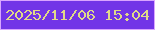 文字の大きさ：5、枠の色：d9a5ff、背景の色：7235e7、文字の色：e0d989 無料ブログパーツのブログ時計