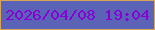 文字の大きさ：2、枠の色：d9a657、背景の色：5a63b5、文字の色：8701d5 無料ブログパーツのブログ時計