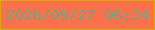 文字の大きさ：4、枠の色：d9ab02、背景の色：fb714c、文字の色：72a382 無料ブログパーツのブログ時計