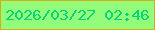 文字の大きさ：5、枠の色：d9ac13、背景の色：93fc7a、文字の色：01d575 無料ブログパーツのブログ時計
