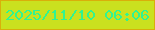 文字の大きさ：4、枠の色：d9af0a、背景の色：cae11f、文字の色：30f491 無料ブログパーツのブログ時計