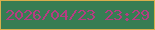 文字の大きさ：1、枠の色：d9af4c、背景の色：377d53、文字の色：b53c82 無料ブログパーツのブログ時計