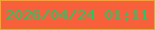 文字の大きさ：4、枠の色：d9b41c、背景の色：f7603b、文字の色：2ac368 無料ブログパーツのブログ時計