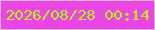 文字の大きさ：5、枠の色：d9b4d5、背景の色：eb46e5、文字の色：baf315 無料ブログパーツのブログ時計