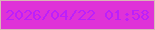 文字の大きさ：4、枠の色：d9b5b6、背景の色：df32d8、文字の色：bc20fa 無料ブログパーツのブログ時計
