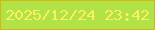 文字の大きさ：4、枠の色：d9b60f、背景の色：b1e248、文字の色：fdf25e 無料ブログパーツのブログ時計