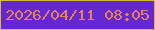 文字の大きさ：3、枠の色：d9ba35、背景の色：6527d1、文字の色：e68454 無料ブログパーツのブログ時計