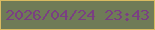 文字の大きさ：4、枠の色：d9bb61、背景の色：6f7b57、文字の色：7a3f82 無料ブログパーツのブログ時計