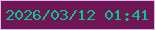 文字の大きさ：3、枠の色：d9bbe8、背景の色：701656、文字の色：02c88b 無料ブログパーツのブログ時計
