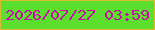 文字の大きさ：1、枠の色：d9bc30、背景の色：5bde2e、文字の色：c70fa7 無料ブログパーツのブログ時計