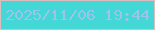 文字の大きさ：2、枠の色：d9bdbf、背景の色：43d7d5、文字の色：9dc4ed 無料ブログパーツのブログ時計