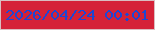 文字の大きさ：3、枠の色：d9bec1、背景の色：d52238、文字の色：1e46d4 無料ブログパーツのブログ時計