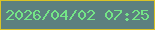 文字の大きさ：2、枠の色：d9c326、背景の色：5c807f、文字の色：74e587 無料ブログパーツのブログ時計