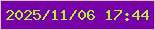 文字の大きさ：1、枠の色：d9c4c3、背景の色：7700a8、文字の色：b1f537 無料ブログパーツのブログ時計