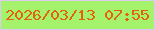 文字の大きさ：5、枠の色：d9ccf0、背景の色：a5f26d、文字の色：e4630a 無料ブログパーツのブログ時計