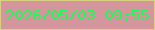 文字の大きさ：3、枠の色：d9cf80、背景の色：d5959d、文字の色：12ff54 無料ブログパーツのブログ時計