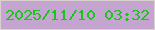 文字の大きさ：3、枠の色：d9d0cf、背景の色：c3a5cf、文字の色：19c518 無料ブログパーツのブログ時計