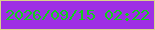文字の大きさ：3、枠の色：d9d28a、背景の色：9e2ee4、文字の色：11d01c 無料ブログパーツのブログ時計