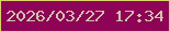 文字の大きさ：4、枠の色：d9d367、背景の色：8e0356、文字の色：cfc4ab 無料ブログパーツのブログ時計
