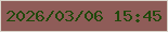 文字の大きさ：3、枠の色：d9d4ca、背景の色：8f5c58、文字の色：21480c 無料ブログパーツのブログ時計
