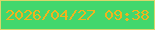 文字の大きさ：2、枠の色：d9d76b、背景の色：43d76d、文字の色：f0b31e 無料ブログパーツのブログ時計