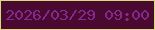 文字の大きさ：4、枠の色：d9da78、背景の色：490931、文字の色：832a8a 無料ブログパーツのブログ時計
