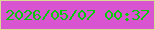 文字の大きさ：3、枠の色：d9da93、背景の色：d854d0、文字の色：06ca09 無料ブログパーツのブログ時計
