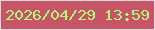 文字の大きさ：3、枠の色：d9ddda、背景の色：c85567、文字の色：b0fa79 無料ブログパーツのブログ時計